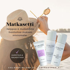 Colosé ihoa uudistava ja korjaava Kasvien kantasolu ihohoitopaketti. Tuoteperhe ylläpitää ihon hyvinvointia, kirkkautta ja elinvoimaa. Ihastuttava tuoksu!