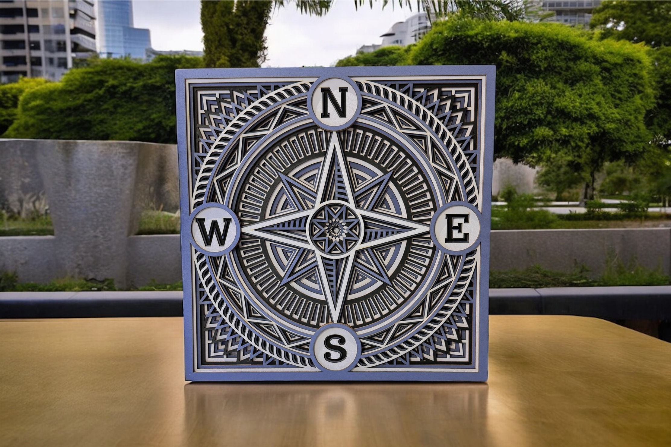 Square compass rose mandala