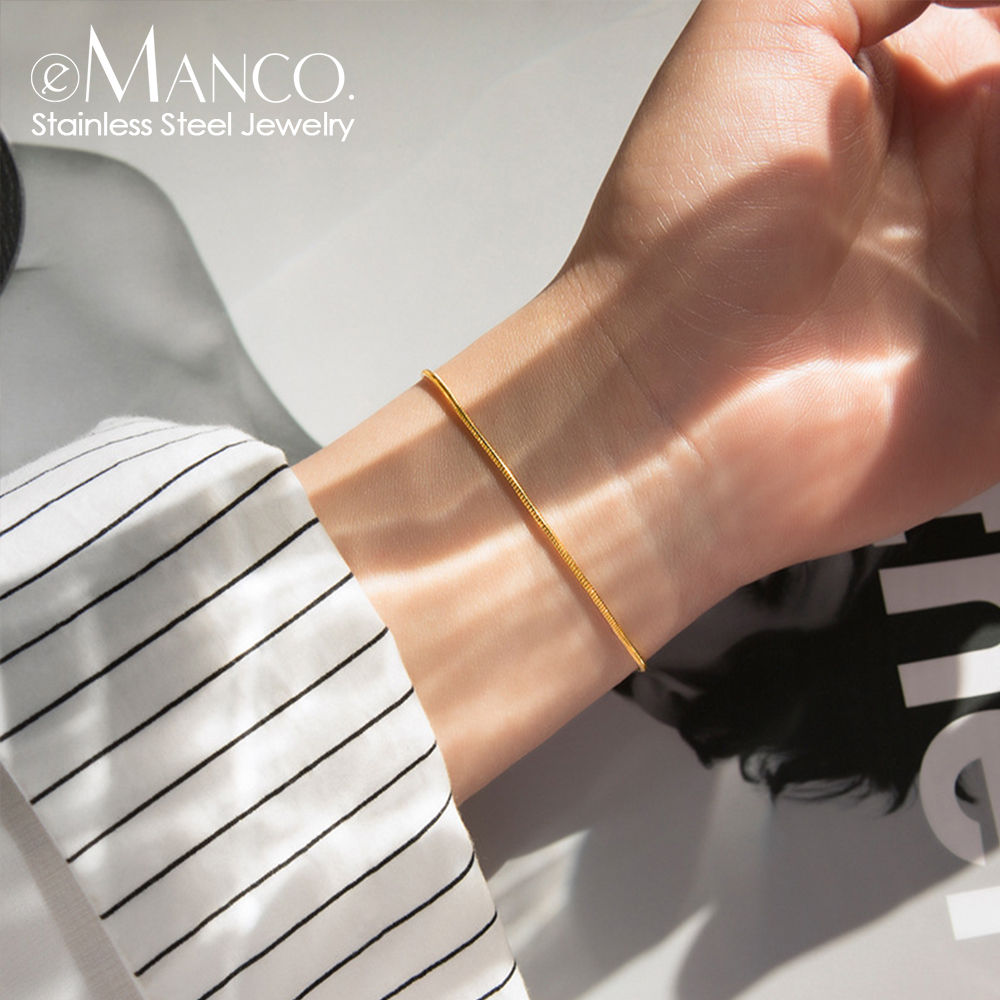 EManco Hot Sale Stainless Steel Snake Chain Bracelet Fashion Jewelry For Men Wom