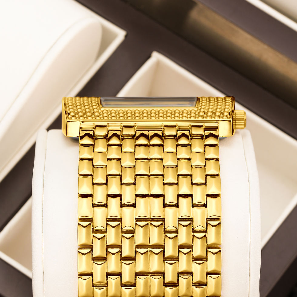 Thumbnail: YaLaLuSi Women's Quartz Water-Resistant Watch: Luxurious Gold Square Fashionable