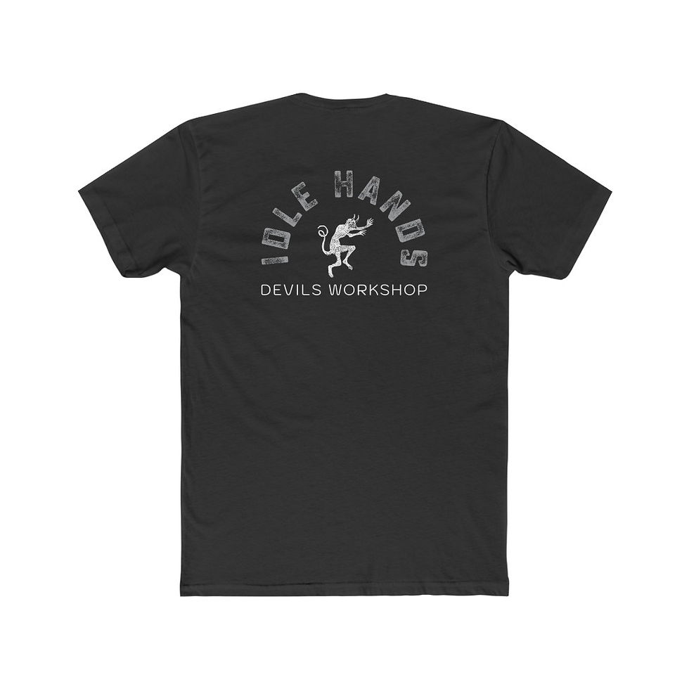 Thumbnail: IDLE HANDS | DEVILS WORKSHOP - CURVED -  Softstyle T-Shirt