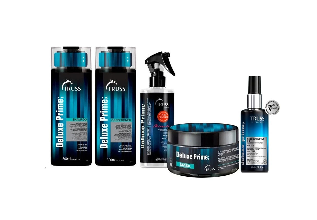 TRUSS Deluxe Prime Shampoo & Conditioner with Deluxe Prime & Mask & Oil Bundle