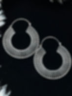 Silver Boho Hoop Earrings front view