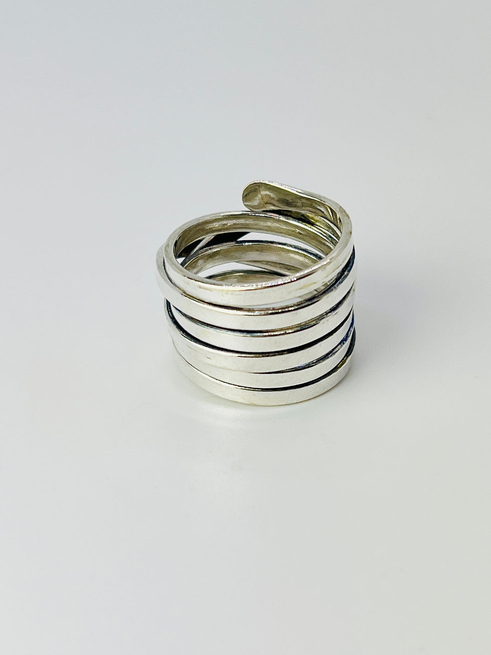 Thumbnail: Boho wrap silver-plated ring front view