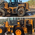 Before and after cleaning a tractor image