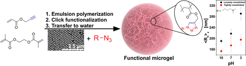 A Versatile Synthesis Platform To Prepare Uniform, Highly Functional Microgels via Click-Type Functi