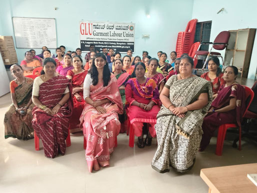 19th July 2026: Awareness session on New Labour Codes by Adv Pooja from Dhwani, organised by Garment Labour Union, Peenya, Bengaluru.