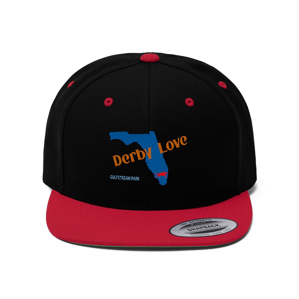 Thumbnail: DerbyLove Gulfstream Park Unisex Flat Bill Hat Fitted Snapback Hip-hop Hat