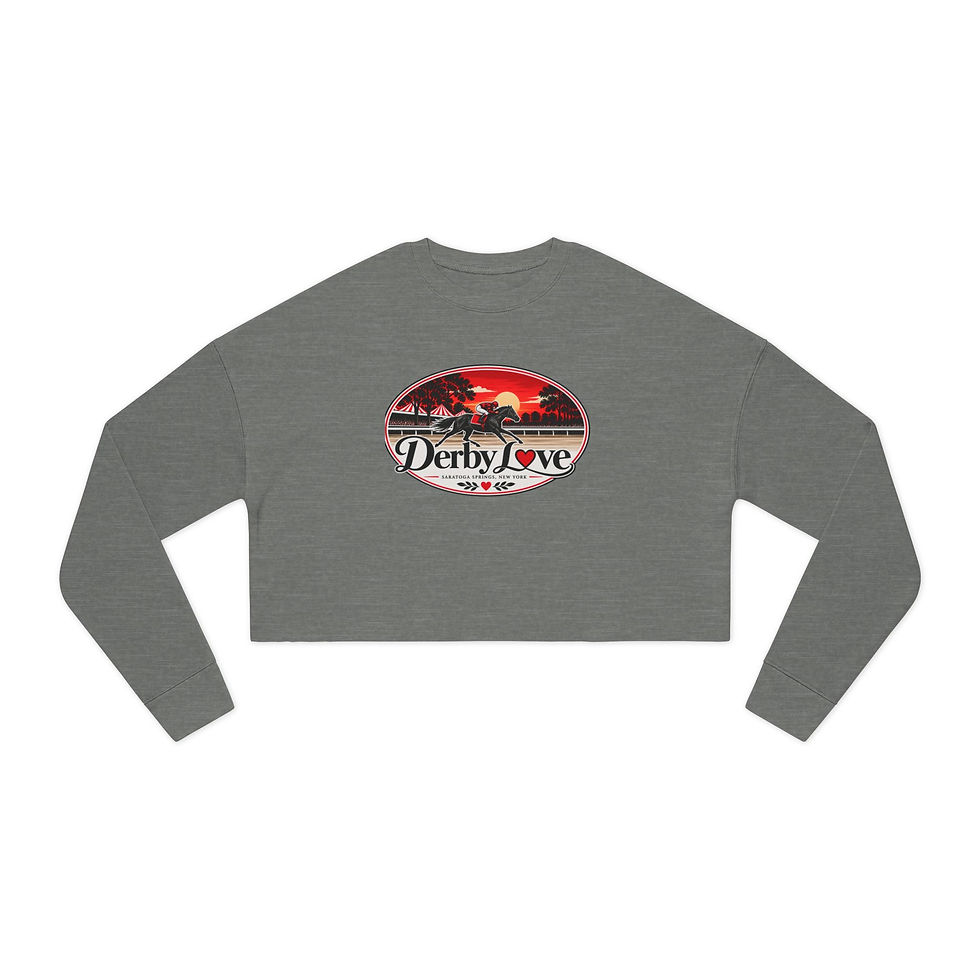 Thumbnail: Derby Love Cropped Sweatshirt — Women's Horse Racing Crop Top