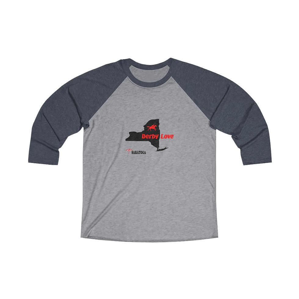 Thumbnail: DerbyLove Saratoga Long Sleeve Unisex Tri-Blend Raglan Tee Streetwear