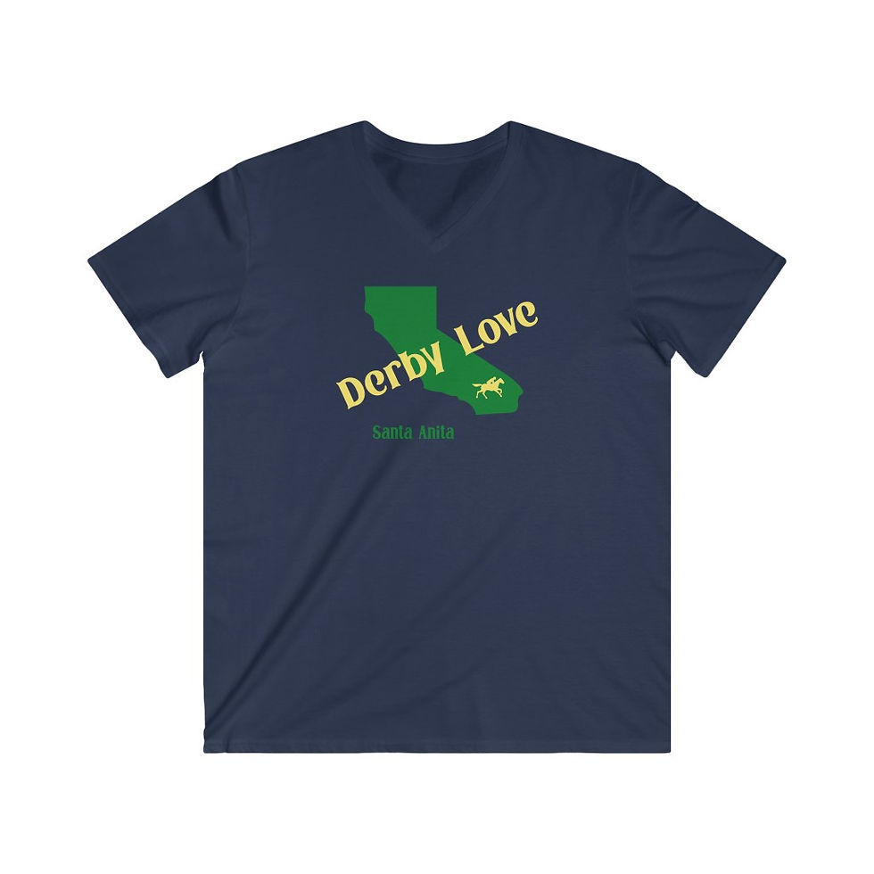 Thumbnail: DerbyLove Santa Anita Men's Fitted V-Neck Short Sleeve Tee Sportwear