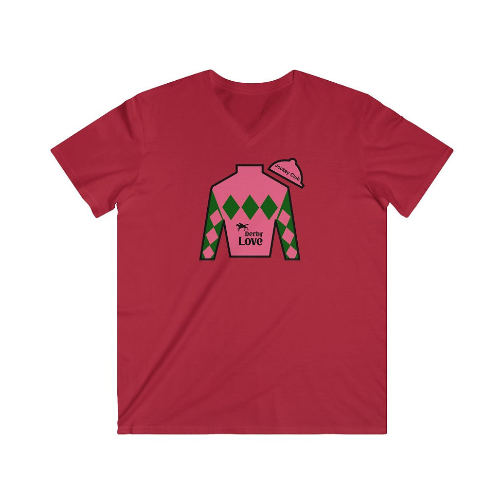 Thumbnail: DerbyLove Jockey Club Men's Fitted V-Neck Short Sleeve Tee Sportwear