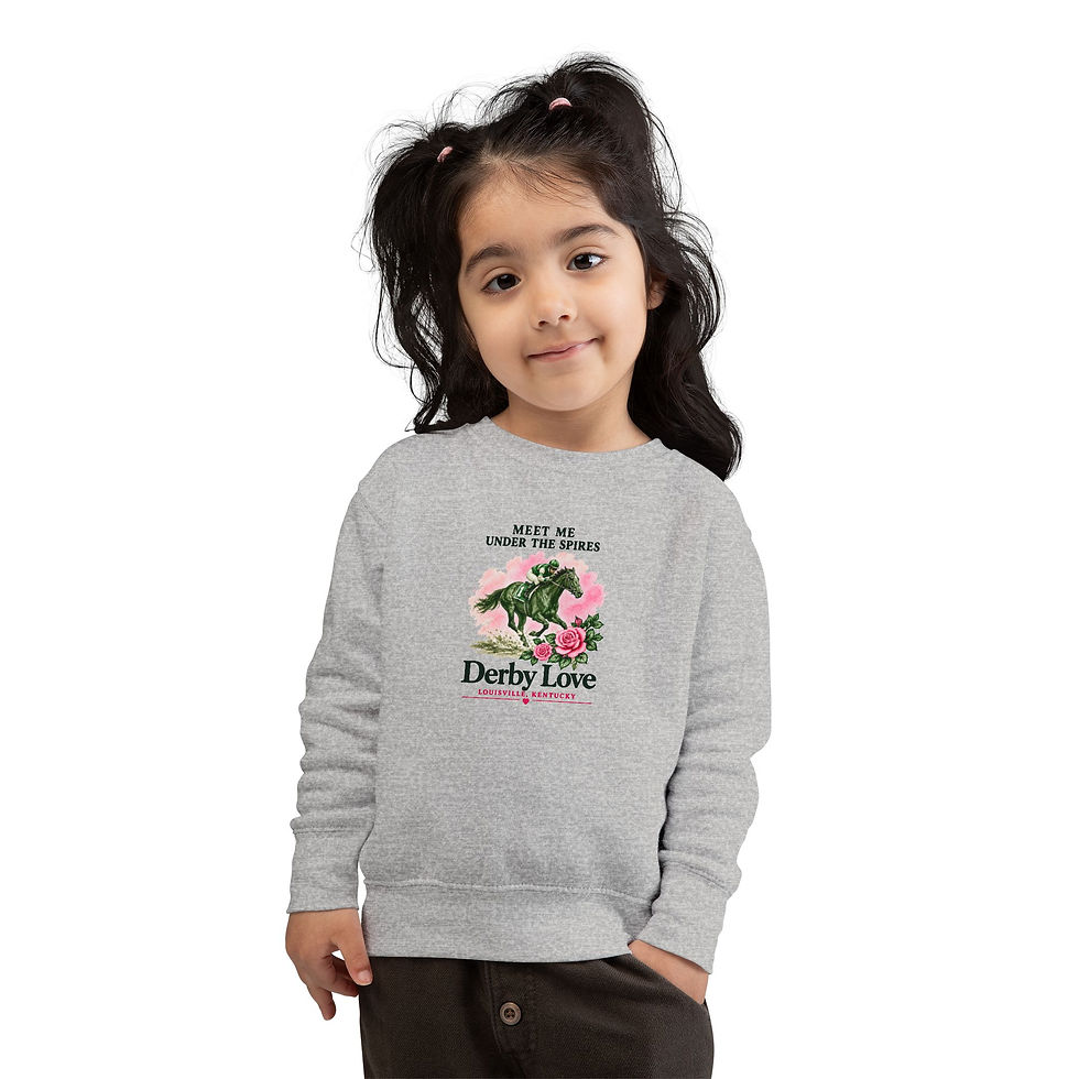 Thumbnail: Toddler Sweatshirt — "Derby Love" Horse Racing Floral Pullover 