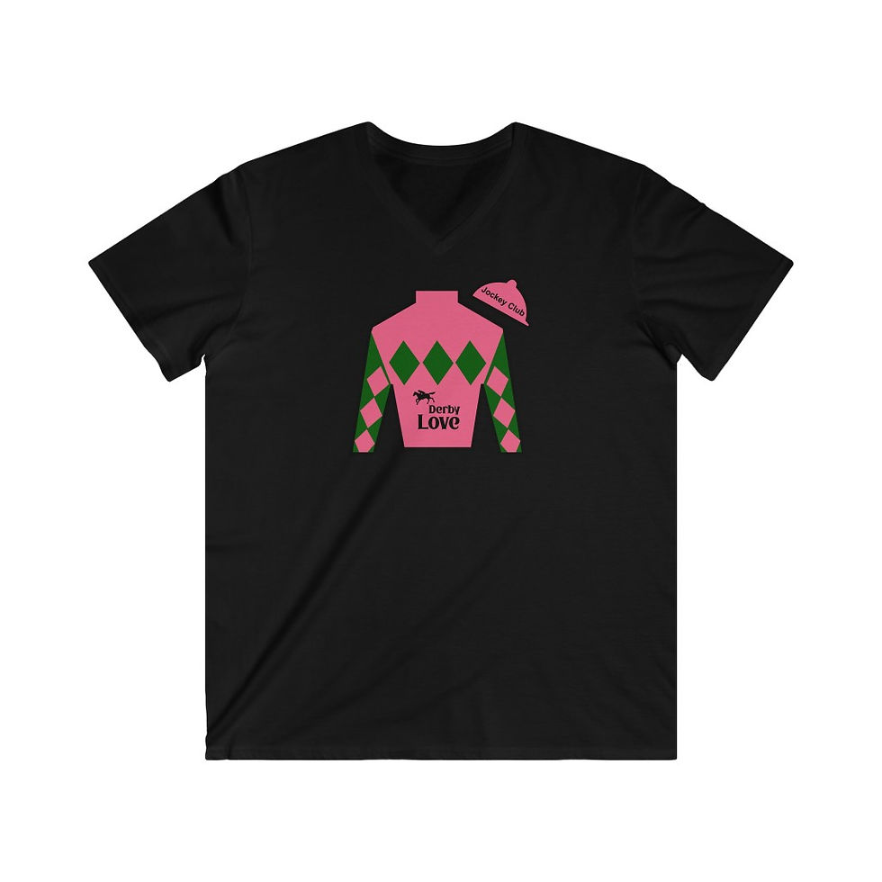 Thumbnail: DerbyLove Jockey Club Men's Fitted V-Neck Short Sleeve Tee Sportwear