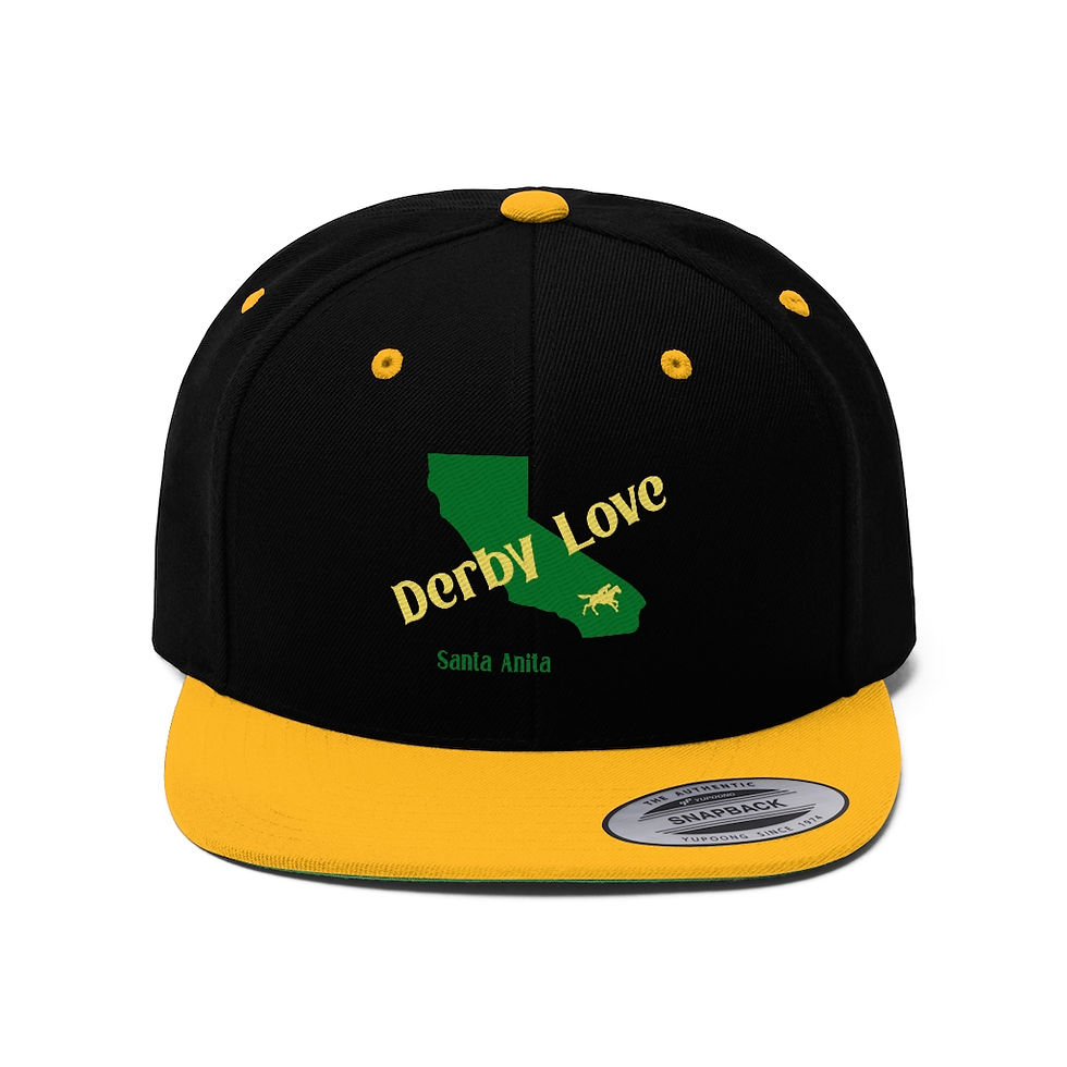 Thumbnail: DerbyLove Santa Anita Unisex Flat Bill Hat Fitted Snapback Hip-hop Hat