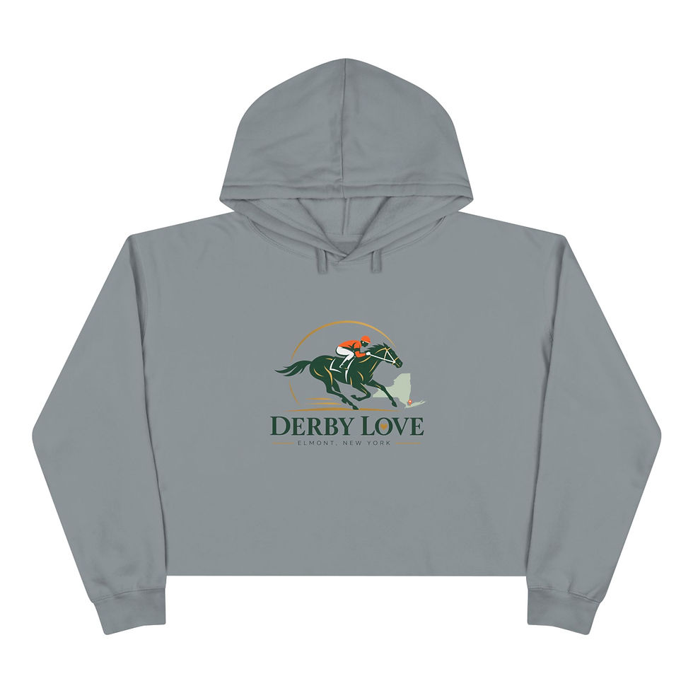 Thumbnail: Derby Love Cropped Hoodie – Women's Horse Racing Graphic Crop Sweatshirt