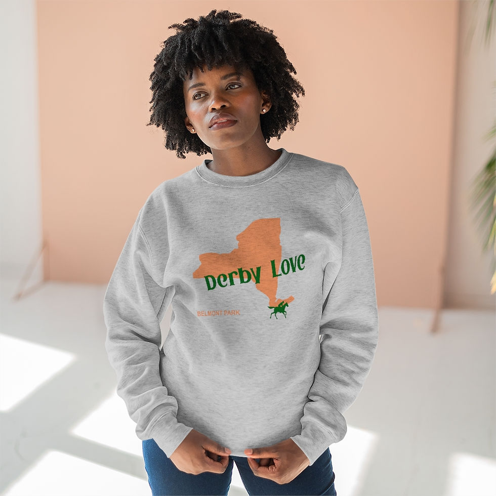 Thumbnail: DerbyLove Belmont Park Unisex Premium Custom Crewneck Sweatshirt