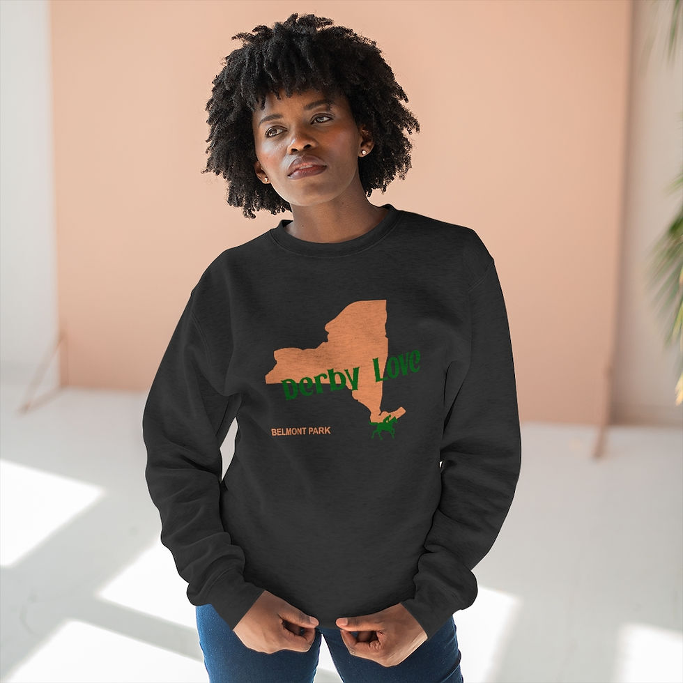 Thumbnail: DerbyLove Belmont Park Unisex Premium Custom Crewneck Sweatshirt