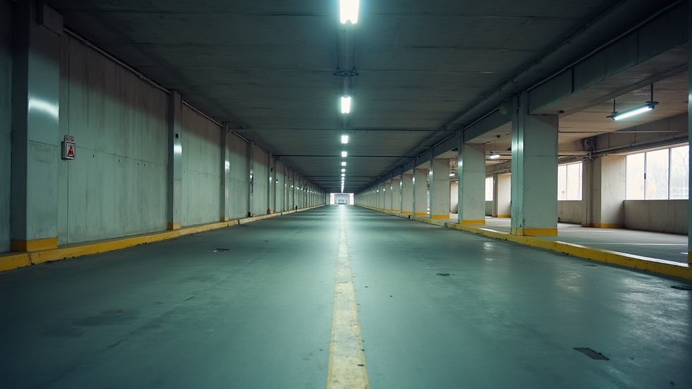 Eye-level view de caminhão de mudança carregado em área de estacionamento