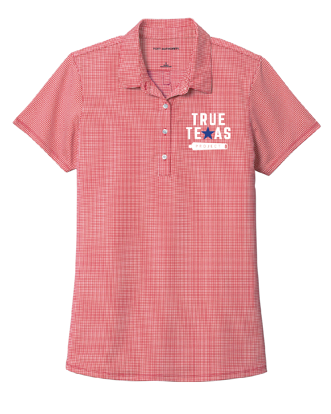 TTP: LADIES GINGHAM PLAID POLO-RED
