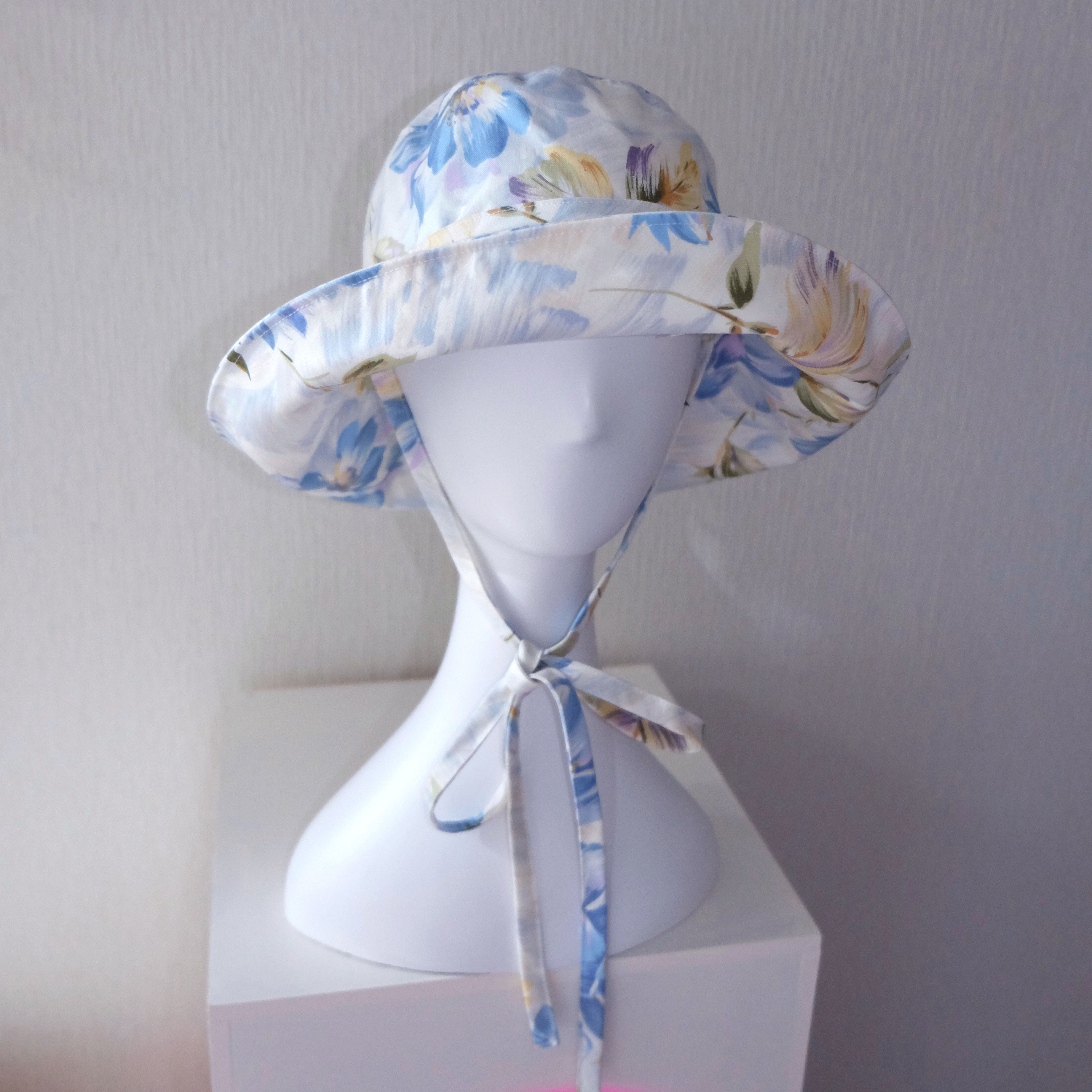 MIZUGASHI RIBBON HAT ［sky blue flower］
