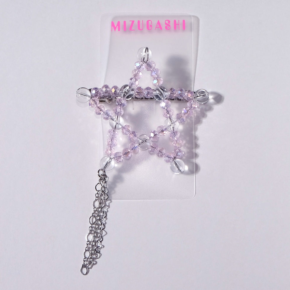 STAR HAIR CLIP ＋ CHARM / CLEAR PINK