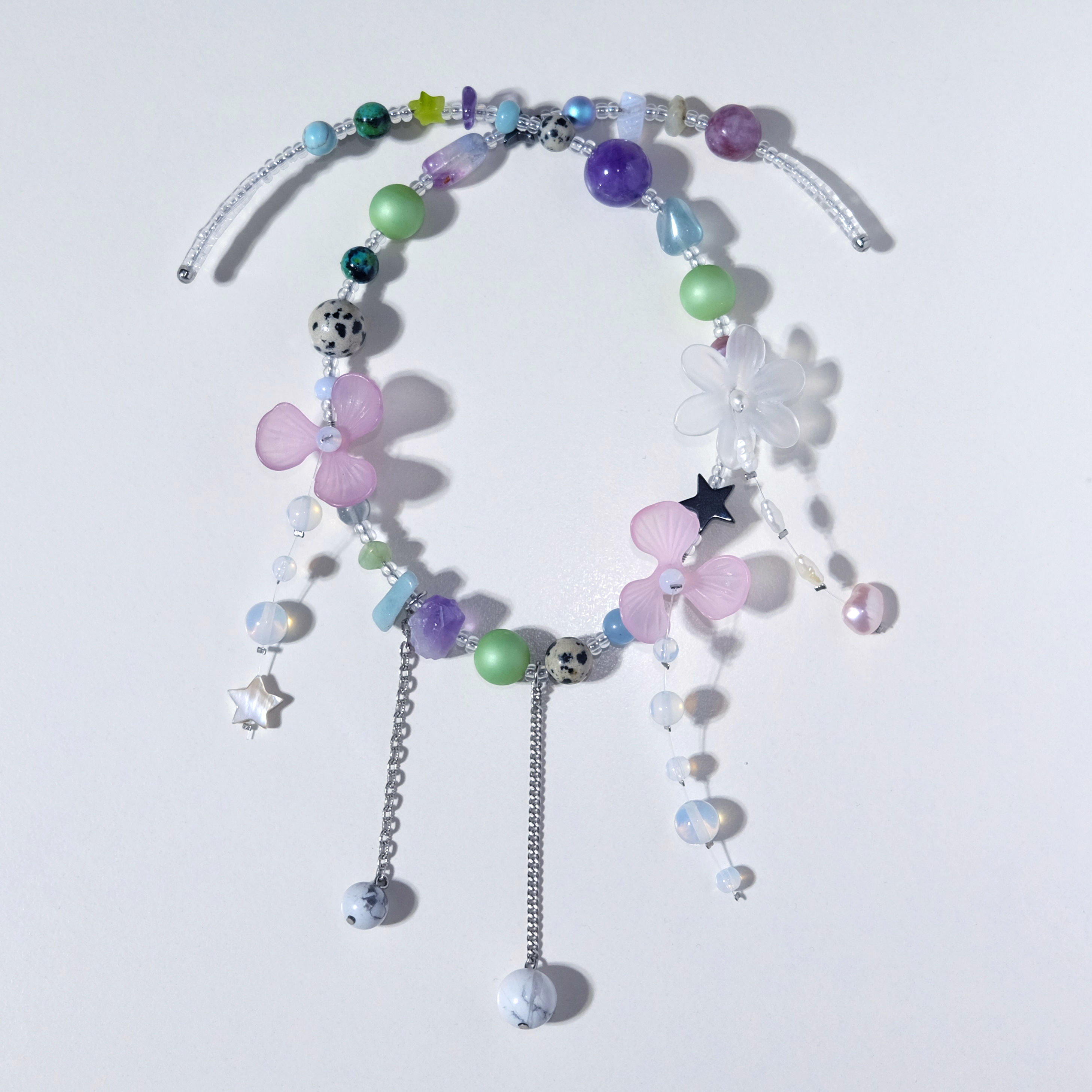 MIZUGASHI flower wire choker / special version ♪ pink mix