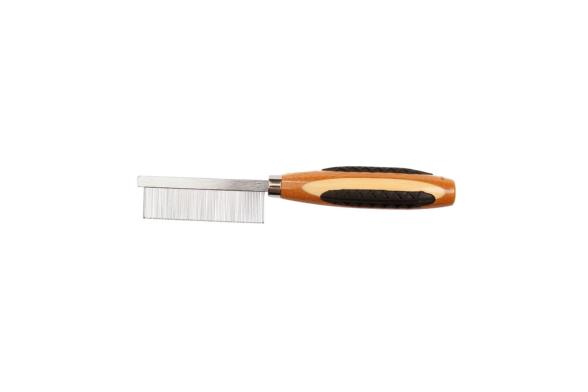 Bass A16 Striped Bamboo  |  Fine Tooth Comb with Alloy Pins