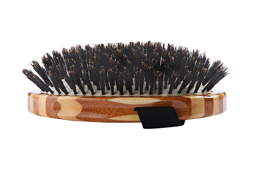 Thumbnail: Bass A2 Striped Bamboo  |  Palm Style Brush with Natural Bristles