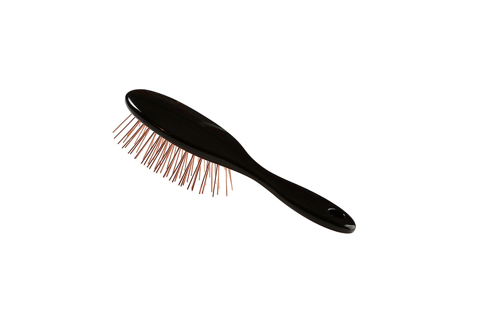Thumbnail: Bass 57 Jet Black  |  Small Oval Brush With Alloy Pins and Acrylic Handle