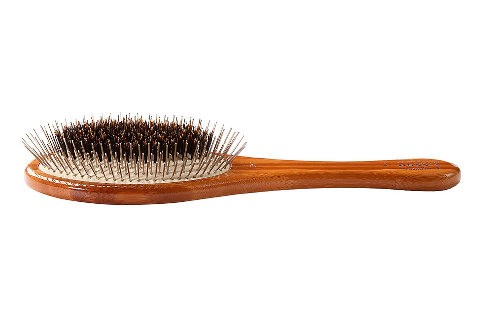Thumbnail: The Hybrid Groomer A3 Dark Bamboo  |  Large Oval Brush