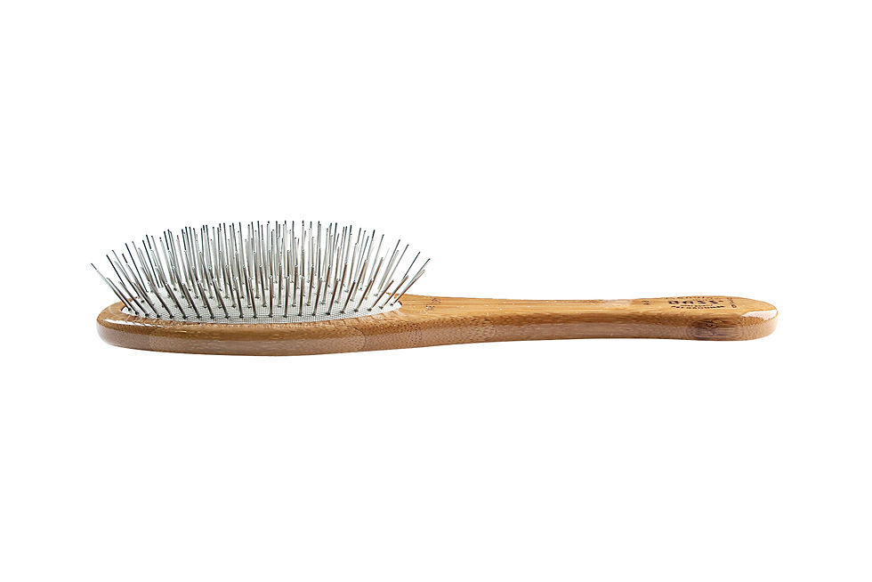Thumbnail: Bass A9 Dark Bamboo  |  Medium Oval Style Brush with Alloy Pins