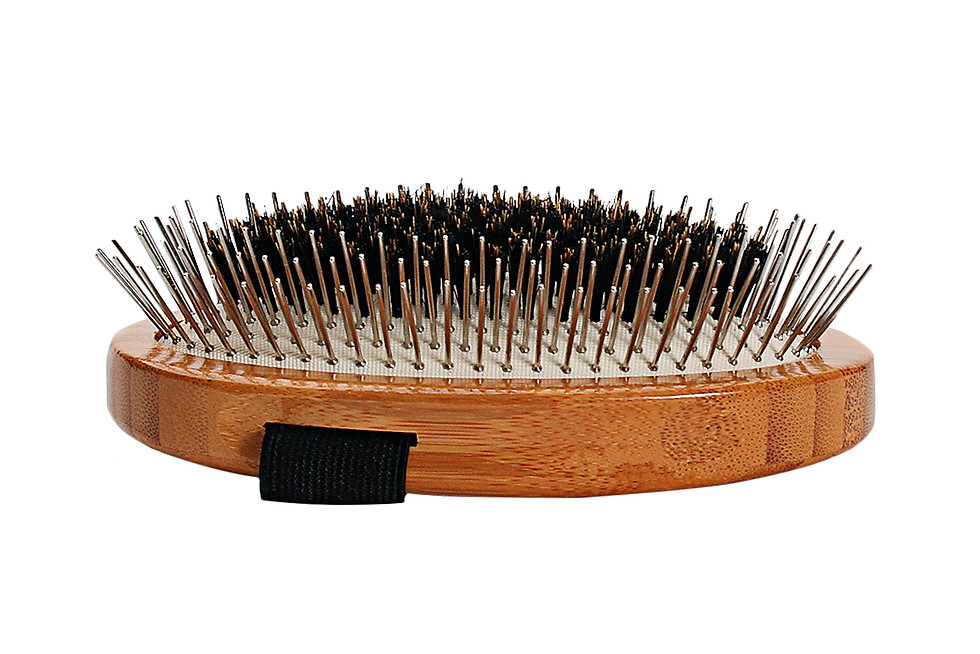 Thumbnail: The Hybrid Groomer A5 Dark Bamboo  |  Palm Style Brush