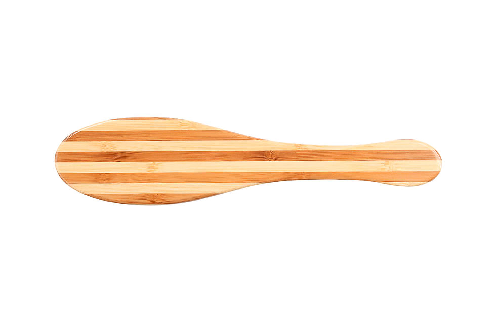 Thumbnail: Bass A14 Striped Bamboo  |  Full Oval Style Brush with Natural Bristles