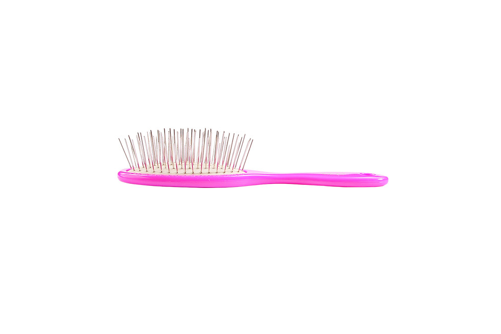 Thumbnail: Bass 57 Pretty Pink  |  Small Oval Brush With Alloy Pins and Acrylic Handl