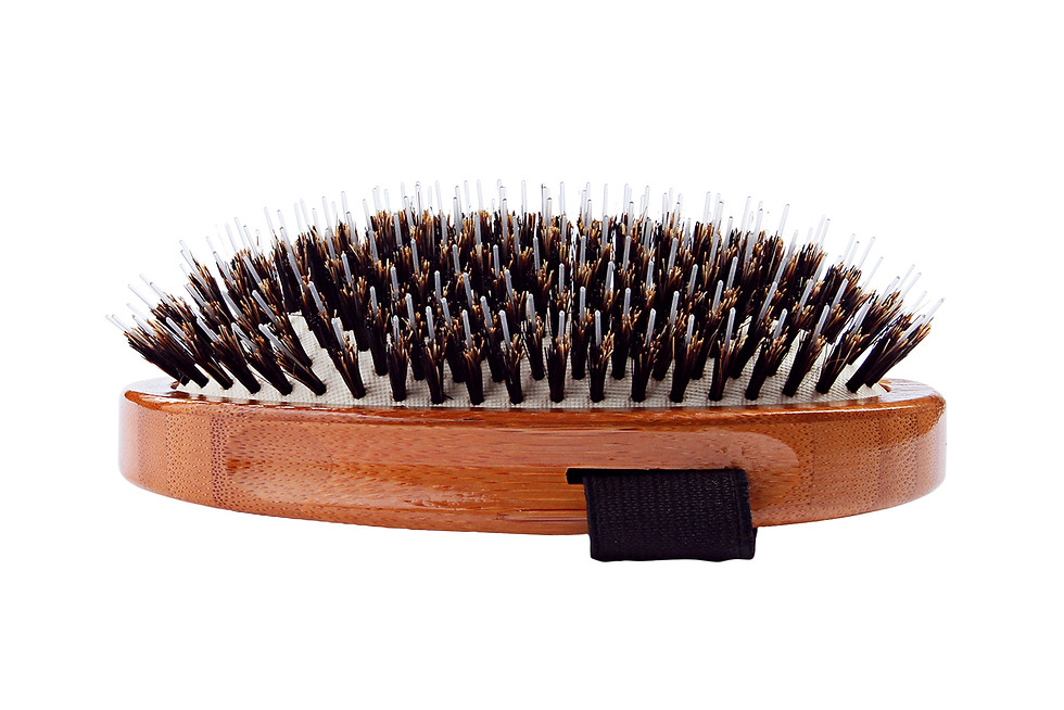 Thumbnail: Bass A7 Dark Bamboo  |  Palm Style Brush with Natural Bristle + Nylon Pins