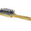 Thumbnail: Bass SPB Striped Bamboo - Snowy White | Small Paddle Hairbrush with Nylon Pins