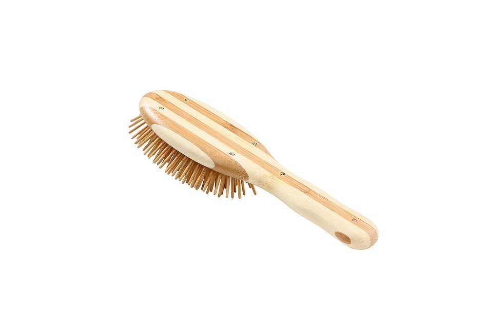 Thumbnail: The Green Brush 15P  |  Small Oval Brush with Bamboo Pins and Bamboo Handle