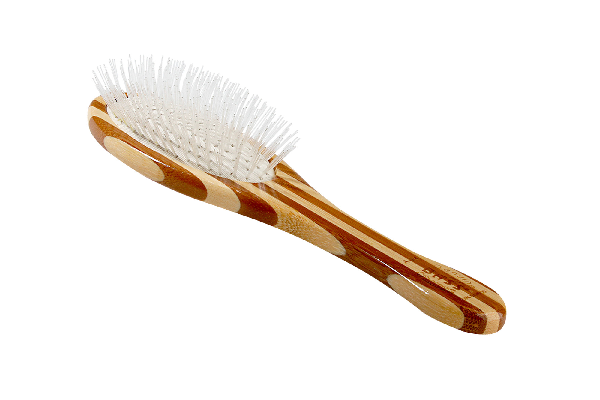 Bass A24 Striped Bamboo | Full Oval Style Brush with Ultra-Flex Nylo
