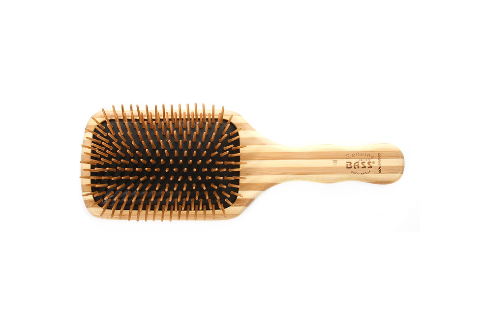 Thumbnail: The Green Brush 18P  |  Large Paddle Brush with Bamboo Pins and Bamboo Handle