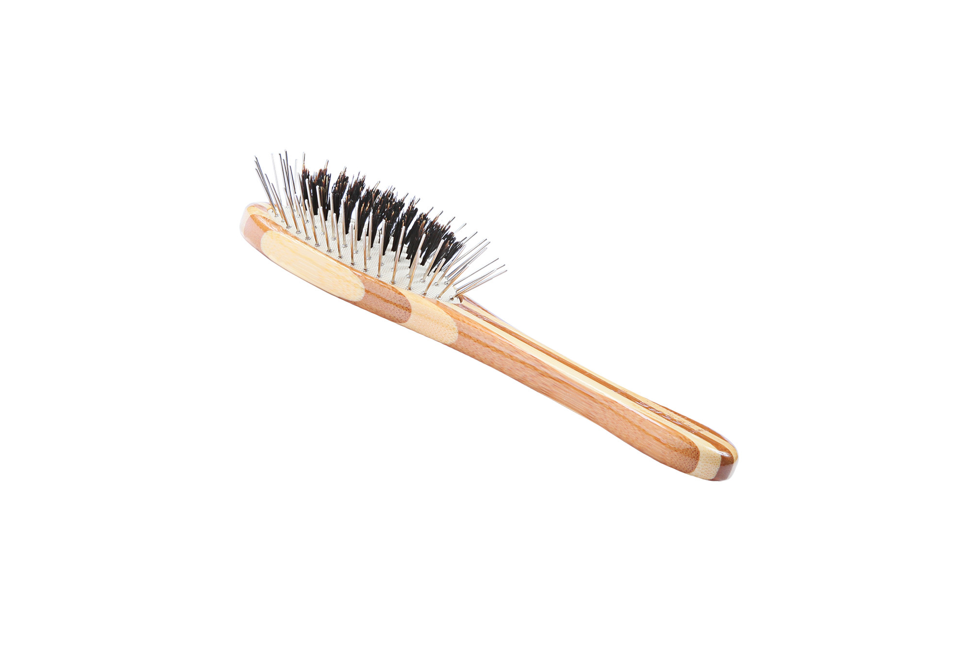 The Hybrid Groomer A13 Striped Bamboo | Small Oval Brush
