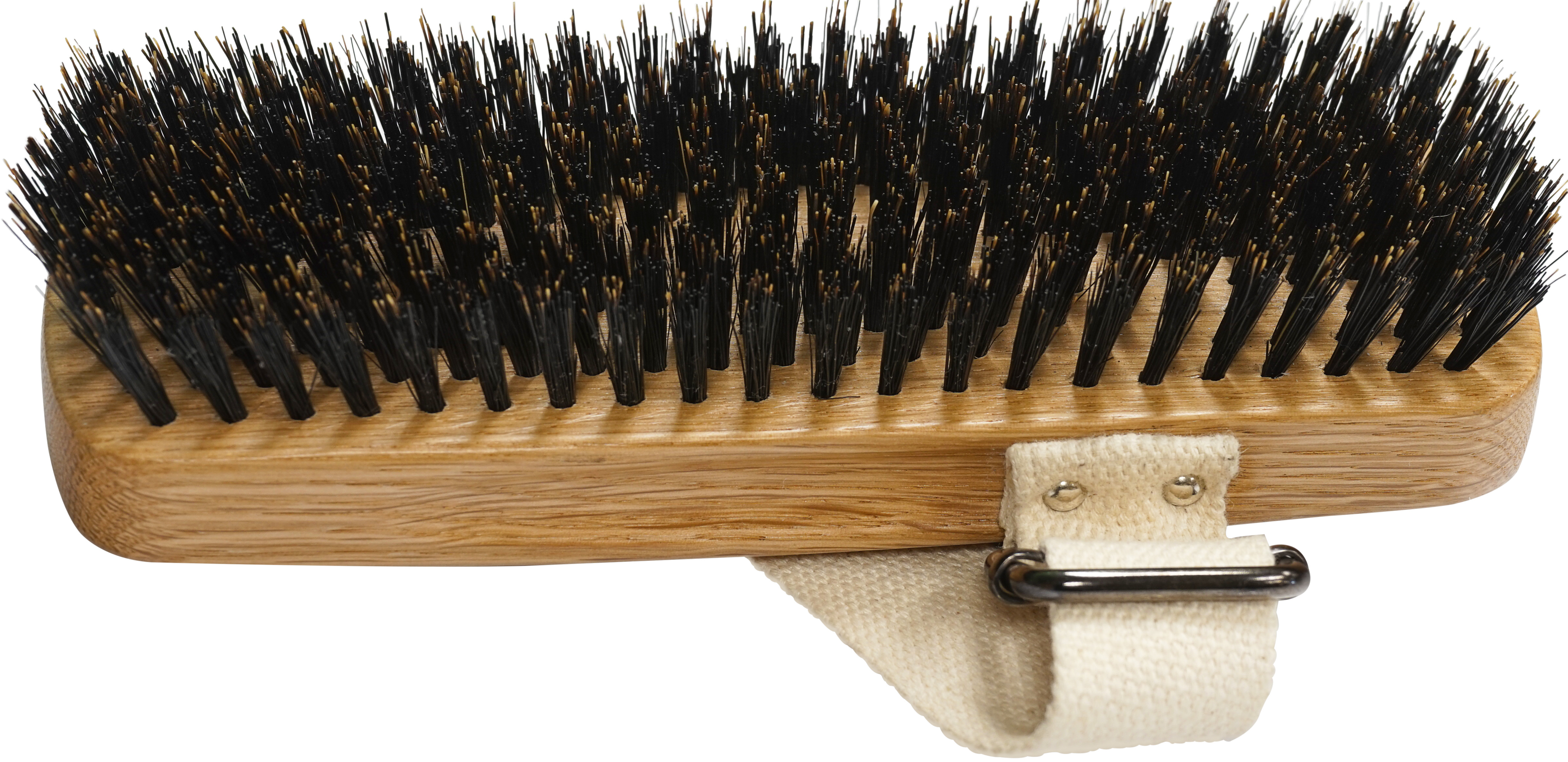Bass A30 Dark Finish  |  Palm Style Equine Brush with Natural Bristles