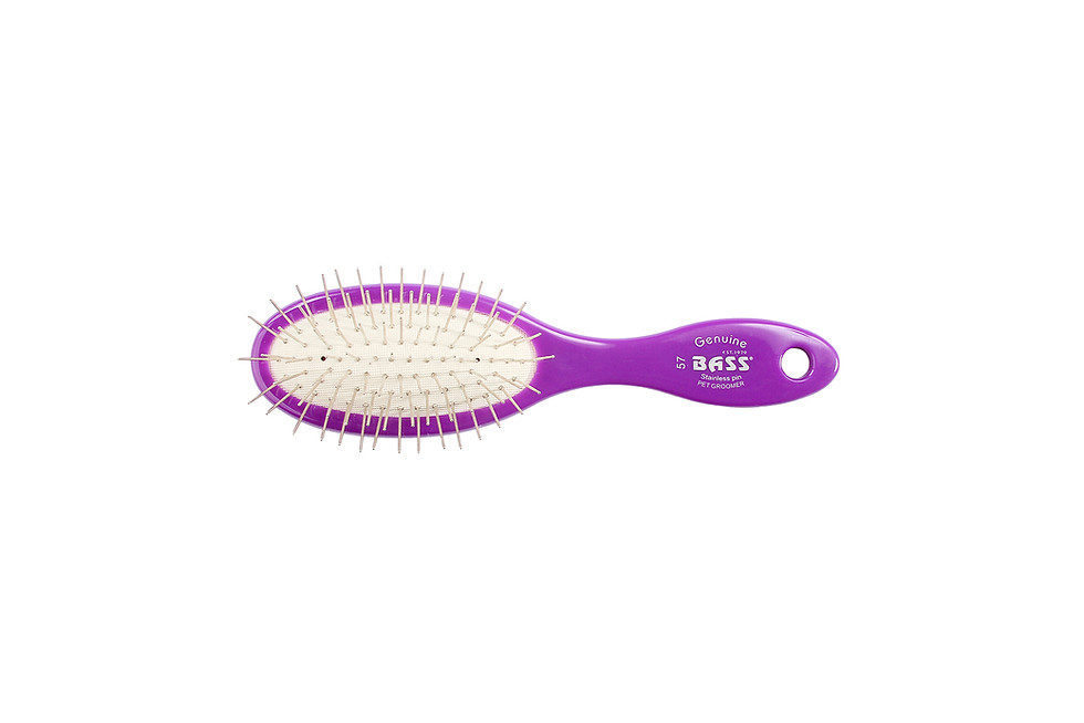 Thumbnail: Bass 57 Royal Purple  |  Small Oval Brush With Alloy Pins and Acrylic Han