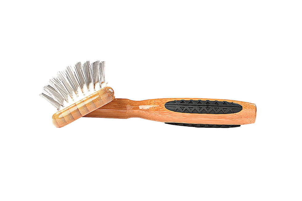 Thumbnail: Bass A28 Dark Bamboo  |  Slicker Style Brush with Alloy Pins