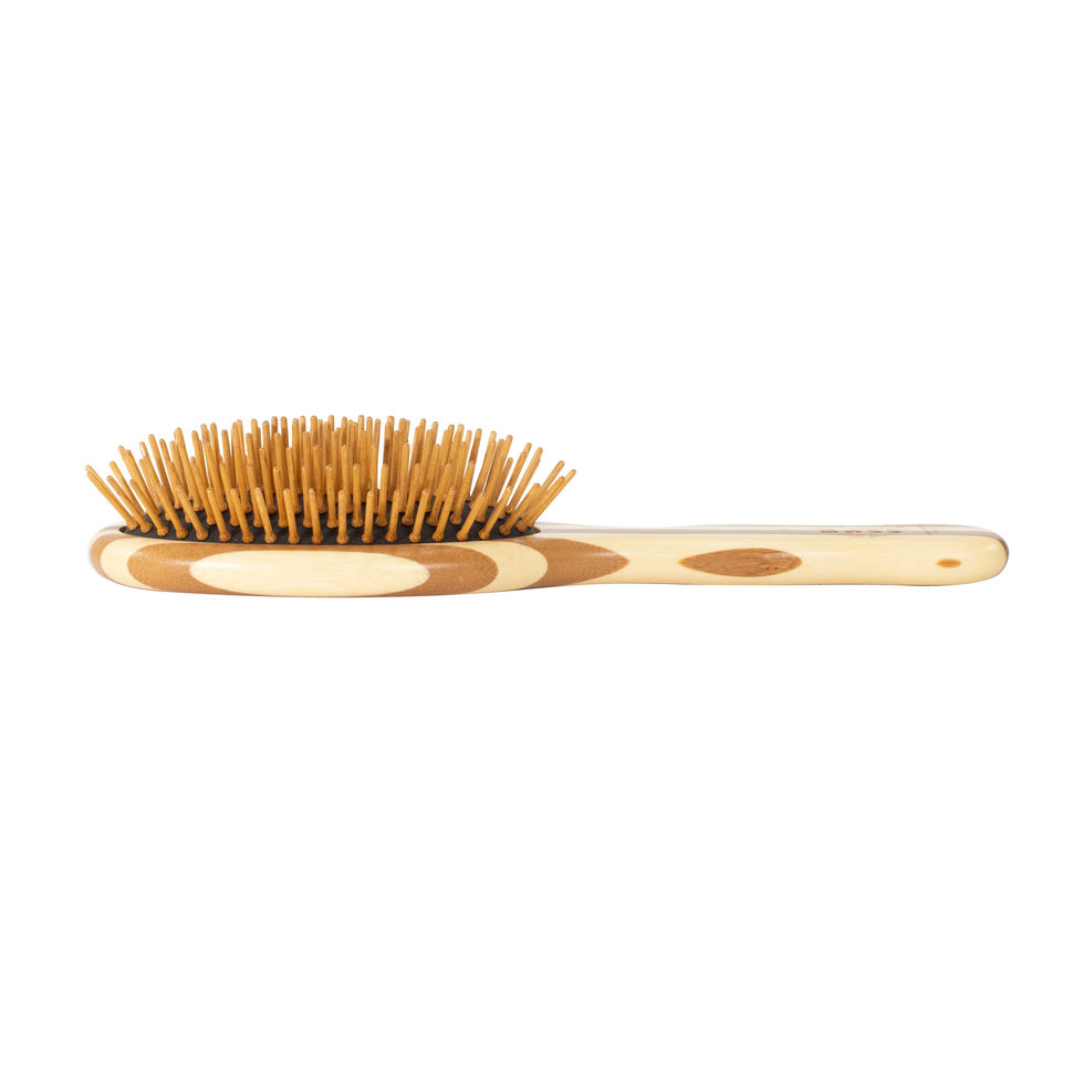 The Green Brush Model 16 by Bass Brushes: Style & Detangle Hairbrush 100% premium natural bamboo handle + pins.