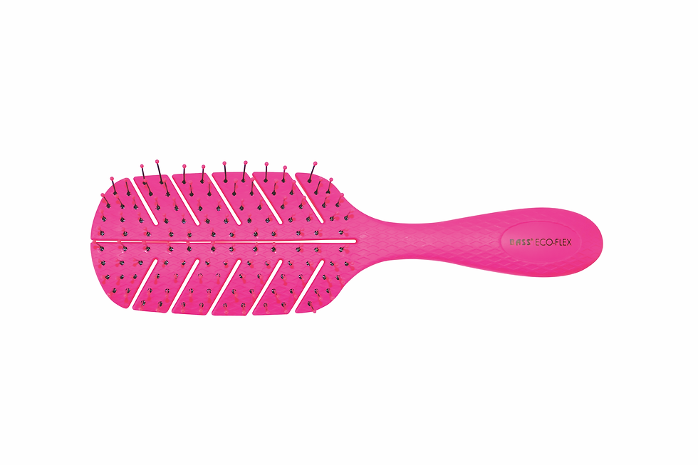 Thumbnail: Bass Bio Flex Pink Leaf  |  Detangling Brush with Compressed Plant Fiber Handle