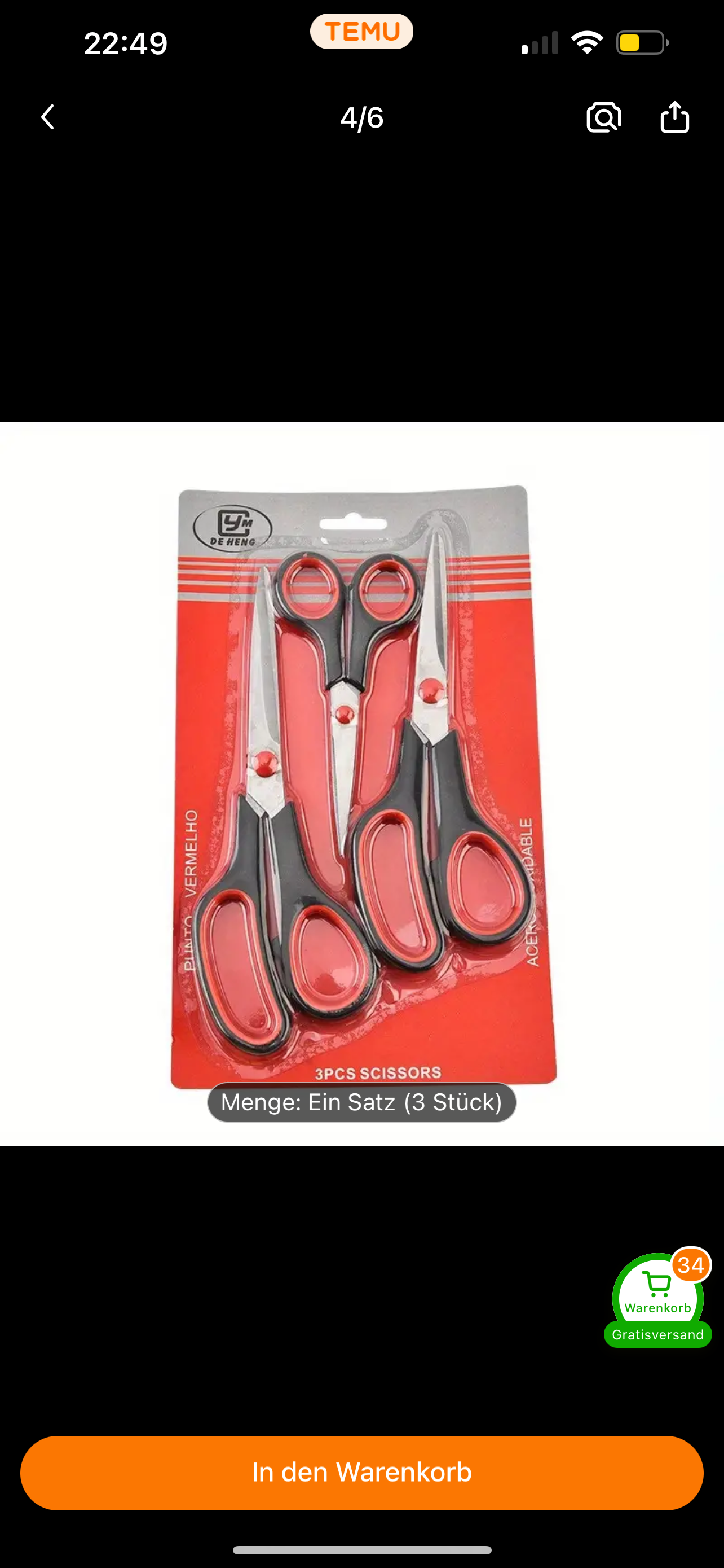 3er Set Scheren für Büro & Haushalt 