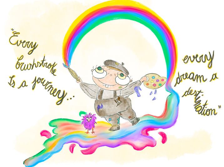 Character illustration, lolo promueve valores a traves del arte y enseña la felicidad en disfrutar de las pequeñas cosas, promueve las habilidades en un entorno natural