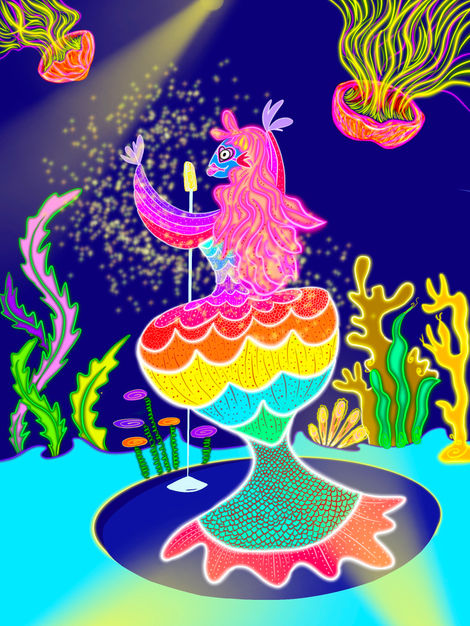 glamour fish singing under the sea