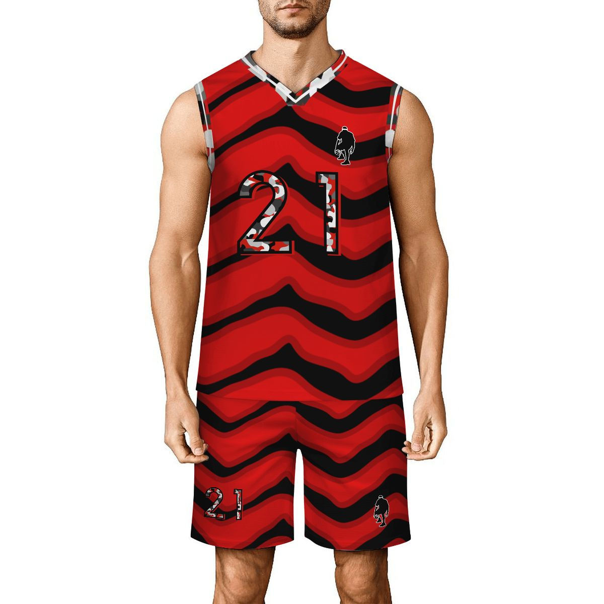 J MO NET #21 JERSEY (TGR/RED/BLK/CAMO)